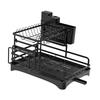 Layer Dish Drying Rack with Adjustable Water Drainage - Modern Kitchen Storage Solution
