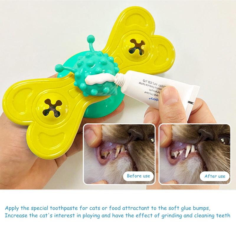 Cat Rotating Windmill Toy Interactive Playing Training Cat Game Turntable Teeth Cleaning Pet Products Animals Kitten Accessories