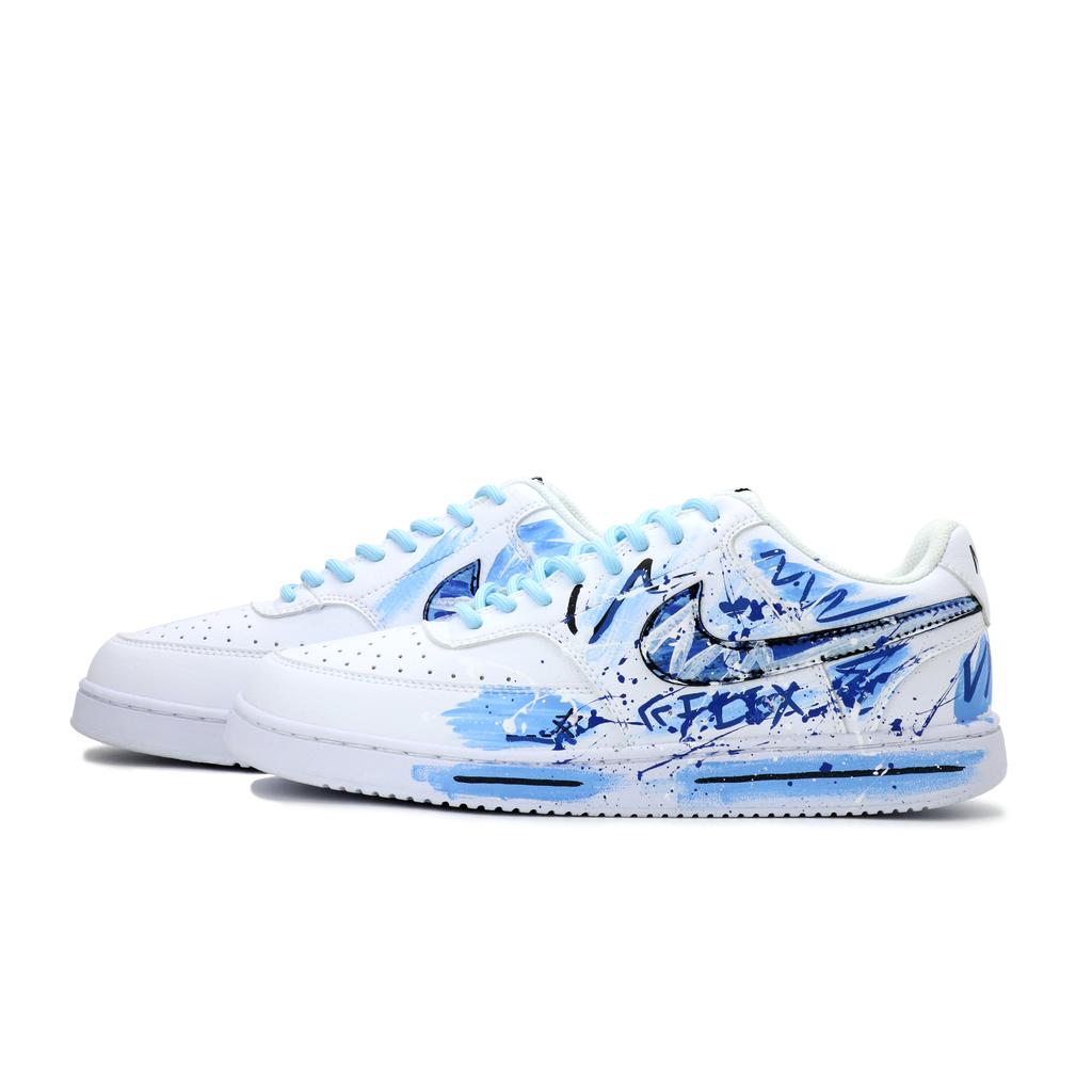 Nike Court Vision 1 Free Country Abrasion Resistant Balance Support Low Top Skateboard Shoes Men's Blue DH2987-101(team1037-)