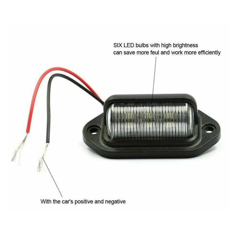 1/2/3pcs 12V 6LEDs Car Truck License Plate Light Truck RV Trailer Waterproof Tail Light Side Lamp Car License Plate Bulb License Plate Lights 2