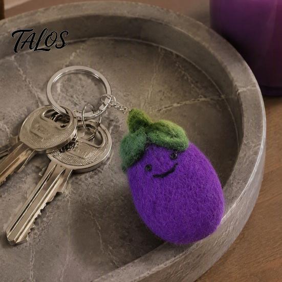 Pepper Keyring Pendant Felt Cartoon Vegetable Fruit Keychain, Garlic Pearl Mangosteen Corn Eggplant Bag Accessory Pendant, Handmade Keychain Backpack