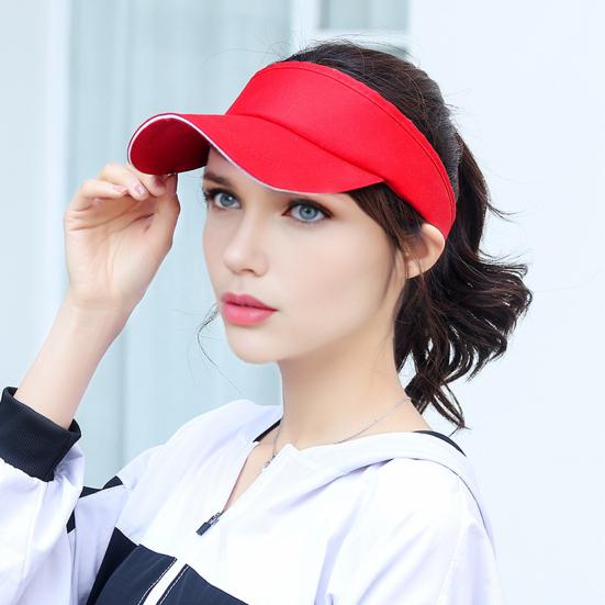Sun Hat Topless Design Wide Brim UV Protection Elastic Fit Exercise Hat Adjustable Headband Outdoor Sports Hat