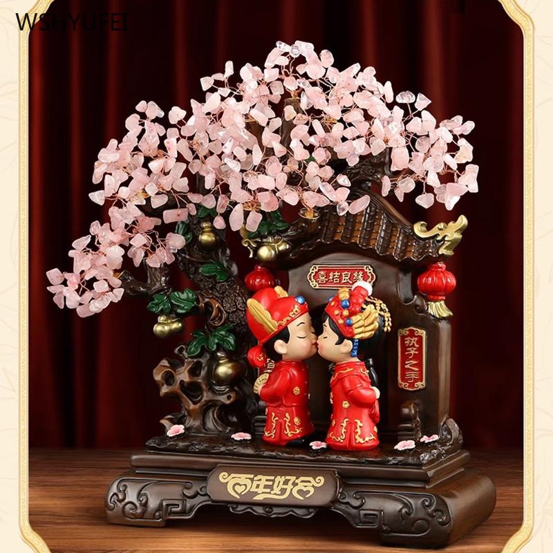 Home Decoration Accessories Wedding Gift Feng Shui Ornaments Wealth Tree Valentine's Day Gift Resin Crafts