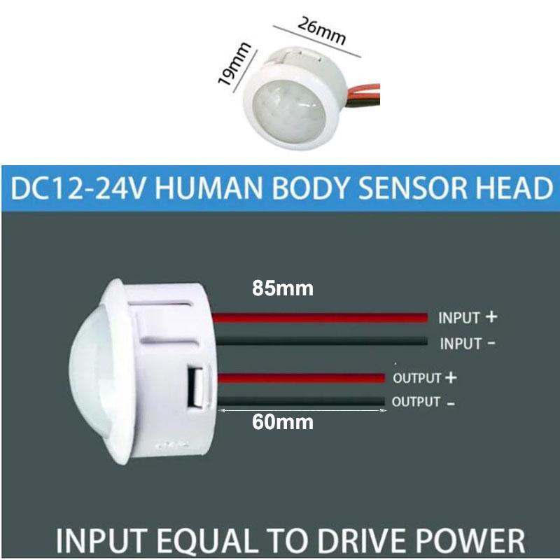 DC 12V 24V PIR Infrared Motion Automatic Sensor Detector Smart IR Light Control Switch Human Body Induction Indoor Outdoor Lamp