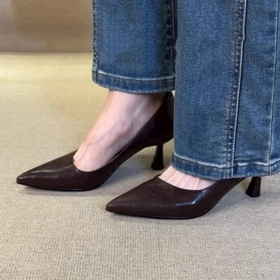 Pantofi Mici De Piele Frantezi Femei Piele Lacuata Incaltaminte Mary Jane Unice Primavara Si Vara Navetita Munca Tocuri Inalte