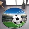 Soccer Round Rug Football Circle Carpet Non-slip Sports Theme Floor Mat for Bedroom Kitchen Living Room Bath Rugs Kids Teen Gift