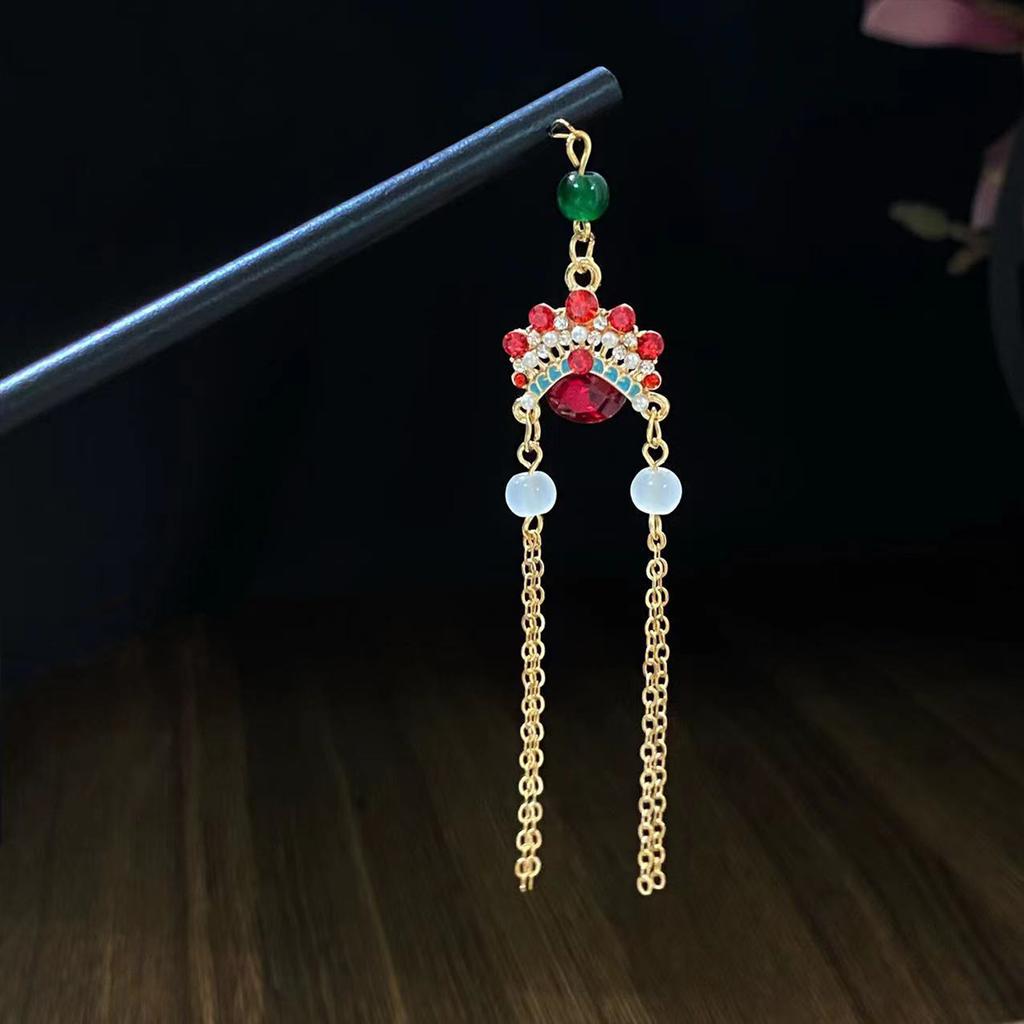 Wooden Hair Sticks Forks Retro Chinese Style Hairpins Forks Colorful Flower Designs Pendant Headpieces Hair Jewelry Ornaments