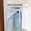 Slim Fit Lace Fart Curtain Jeans Decor Women's Scarf Trendy Hip Curtain  for Women
