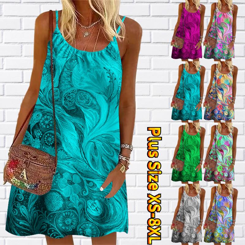 

Женский цветочный павлин открывает свое мини-платье с трафаретным принтом, платье для вечеринки без рукавов, летнее пляжное платье, сарафан