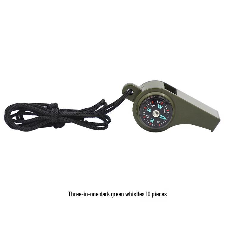 Stainless Steel 3-in-1 Survival Whistle (10-Pack)