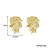 Gold Color Metal Wings Stud Earrings for Female Irregular Geometric Statement Fire-works Unique Design Women's Cool Stuff 2025