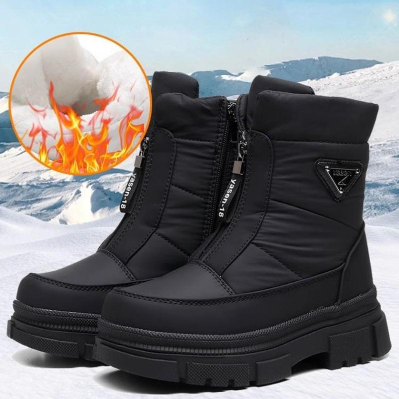 Fashion Snow Boots Women Shoes Plush Keep Warm Winter Boots Waterproof Outdoor Hiking Shoes Couple Ankle Boots