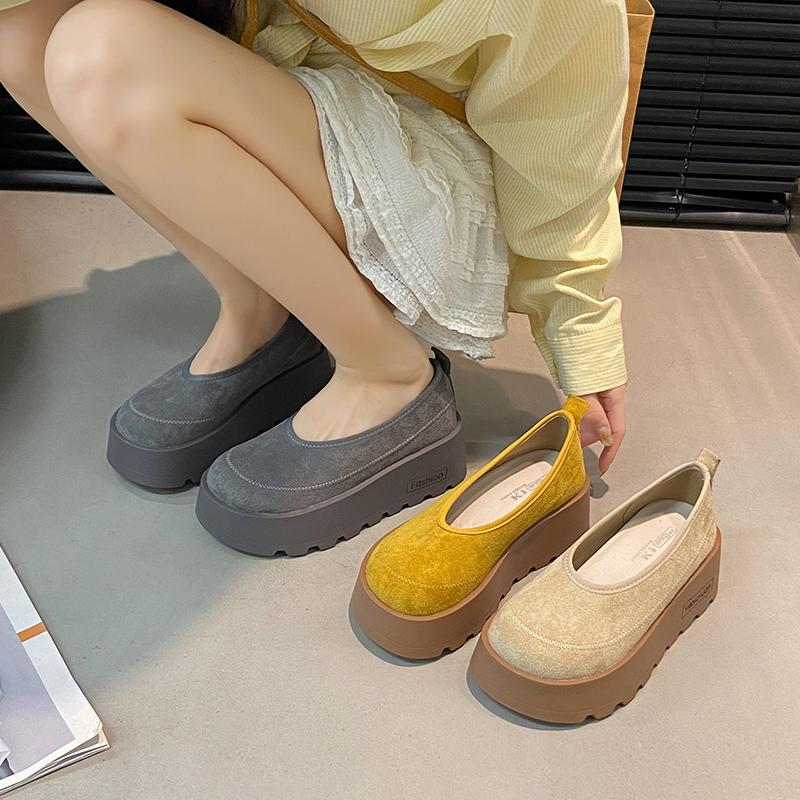 Thick-Soled Women's Platform Loafers Women  Loafers Casual High Heels Sneakers Shoes