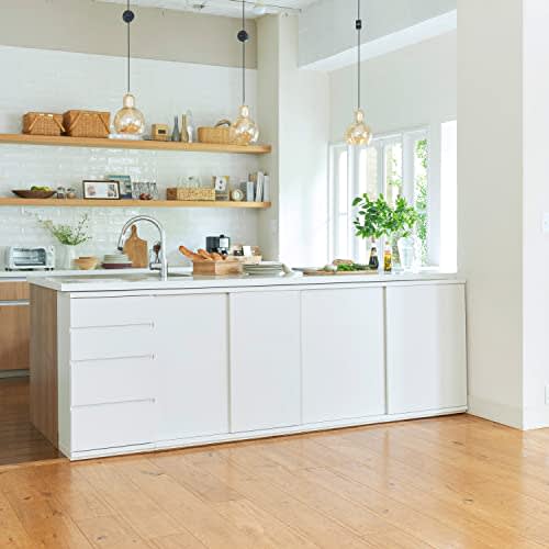 Shirai Sangyo PTS-8545H NA Under-Counter Storage Rack, Drawer Type, 4-Tier, Wooden Unit Storage, Combinable To Fit Kitchen and Dining Spaces, Simple D