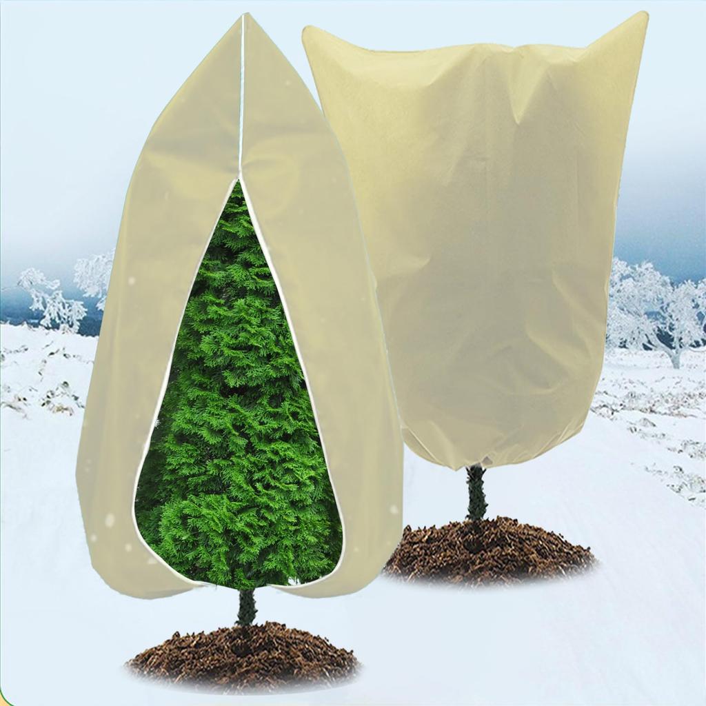 80 X 100cm Plant Frost Protection Cover Nonwoven Outdoor Windproof Warm Winter Freeze Guard for Greenhouse/Garden