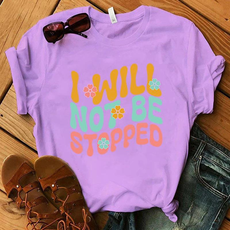 Psychische Gesundheit Ich werde nicht aufgehalten T-Shirt Herren Damen Mode Harajuku T-Shirt Sommer Cool Kurzarm Hip Hop Oberteil T-Shirt