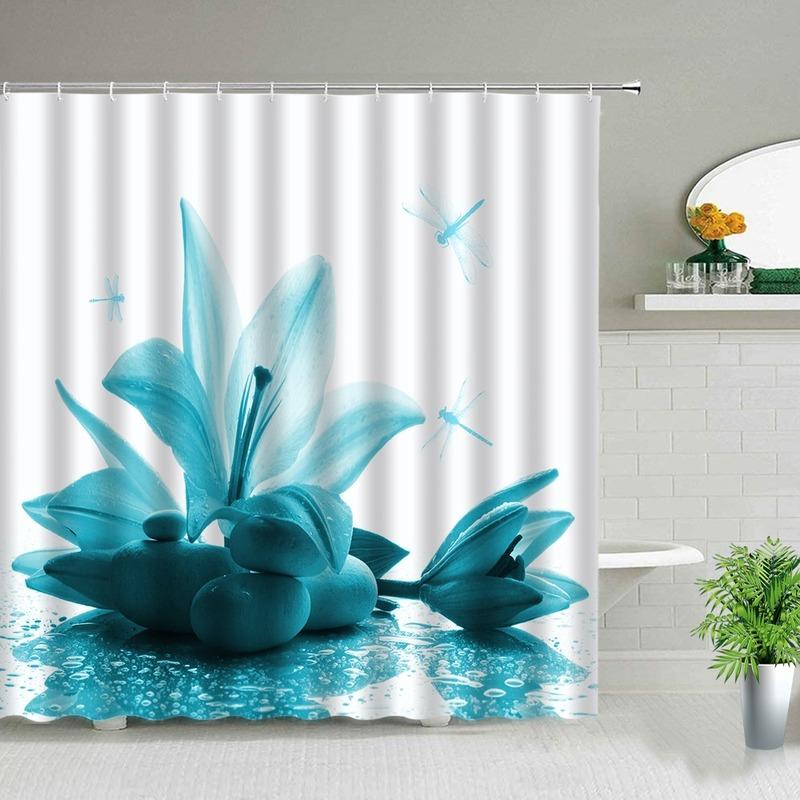 Flower Butterfly Pattern Shower Curtain Waterproof Bathroom Shower Curtains Elephant Bathroom Decor 3d Print Bath Curtain