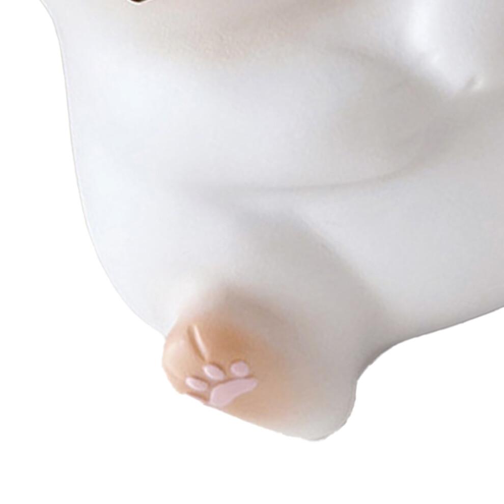 Cute Cat Squeeze Toy, Soft PU, Bright White, Safe, Decorative