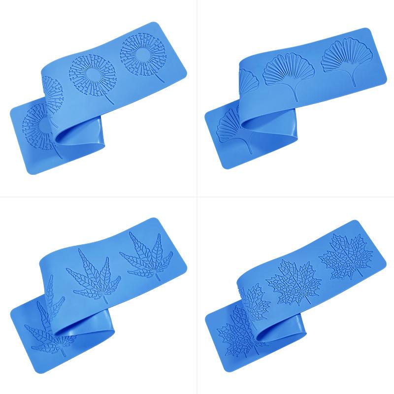 Reusable Silicone Mold for Fondant with Flower Leaf Patterns for Cake Lace Mat DIY Craft Decoration Tool