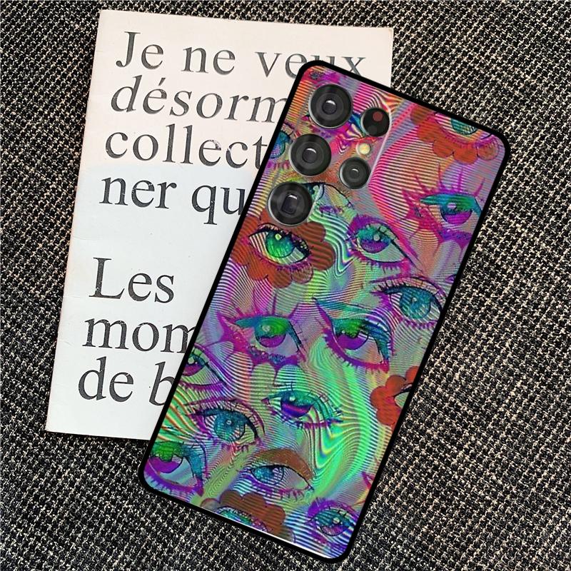 Eye Illustration Case For Samsung Galaxy S24 S25 Ultra S20 S21 S22 S23 Ultra S9 S10 Plus S25 FE Back Cover