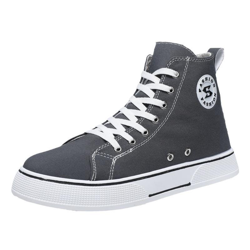 Board Shoes Men's Spring New Fashion Casual Shoes Youth High-top Soft-soled Lightweight Breathable Canvas Shoes