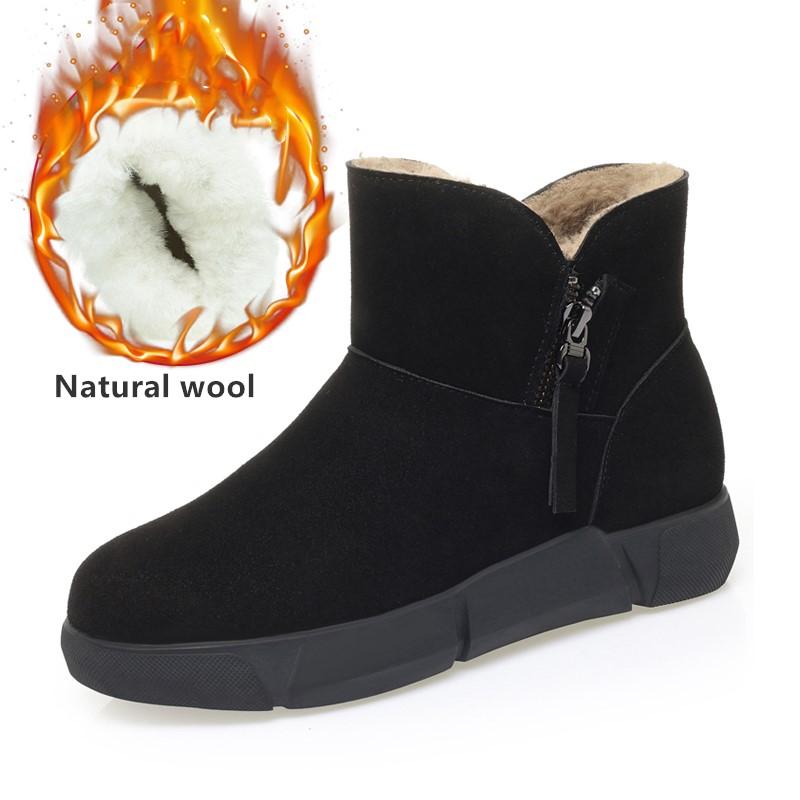 Fashion AIYUQI Snow Boots Female Genuine Leather 2025 New Natural Wool Winter Boots Women Large Size Non-slip Women's Ankle Boots