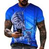Short Sleeve Summer Top Men Round Collar Outfit 3d Print T Shirts Mens Casual Animal Sportwear T Shirt Male