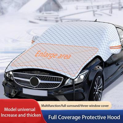 Outdoor Car Snow Shield Winter Snowproof Windshield Cover Anti-Frost Car Cover Windproof Strap Universal for Suv Sedan