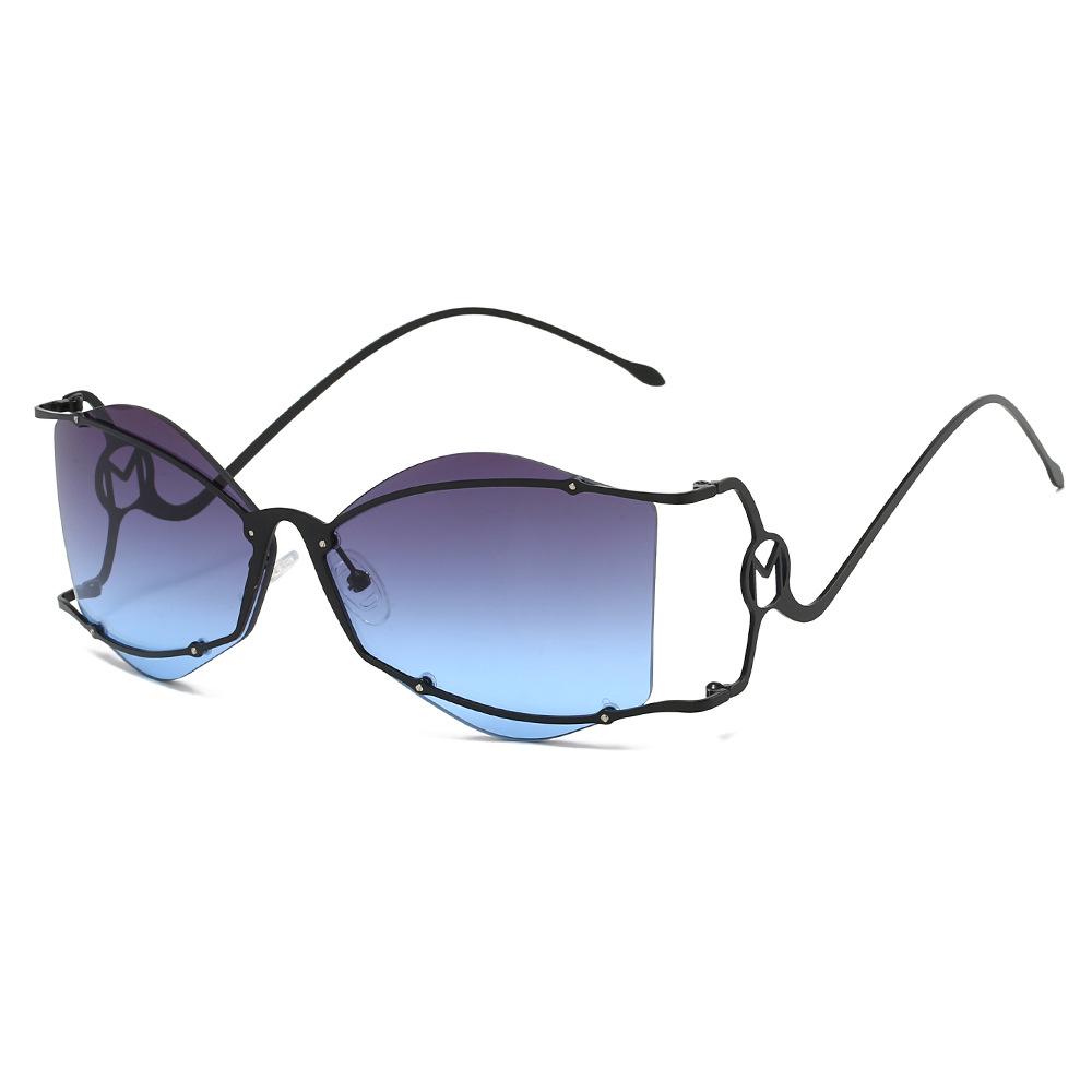 Ins New Frameless Edge Trimming Personality Irregular Trend Women Sunglasses Hip Hop Punk Funny Men Shades Uv400