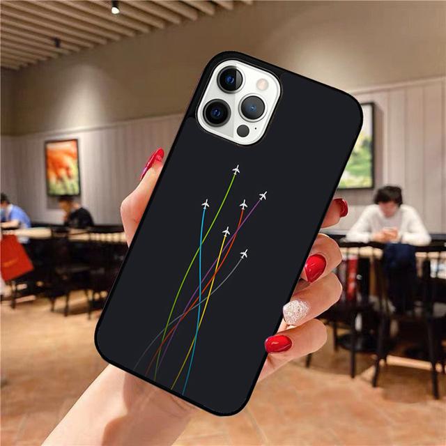 Aircraft Plane Airplane Black Phone Case Back Cover for iPhone 17 Air 16 15 14 13 11 12 Pro Max Plus Shell Coque