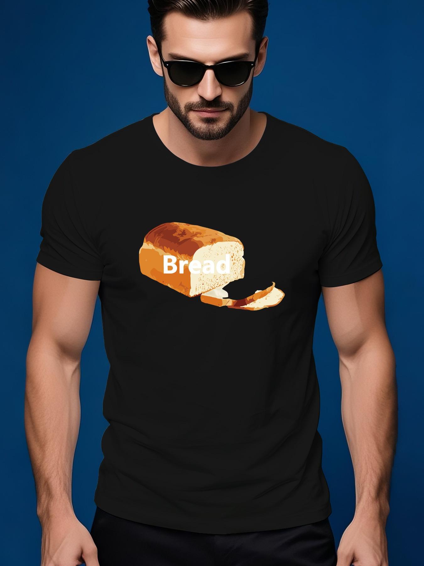 Summer Tshirt with Bread Graphic Print - Soft Cotton S