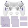 PlayVital PS5 Controller Silicone Mecha Rhino Shockproof Protective Easy Includes Thumb Grips and Compatible with Charging White and Light Purple