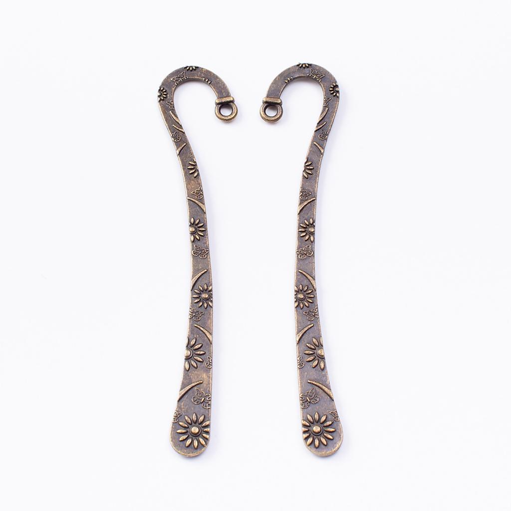 50Pcs Vintage Engraved Hook Bookmarks Metal Hook Bookmarks Reading Accessories for Book Lover Reader Teacher Student