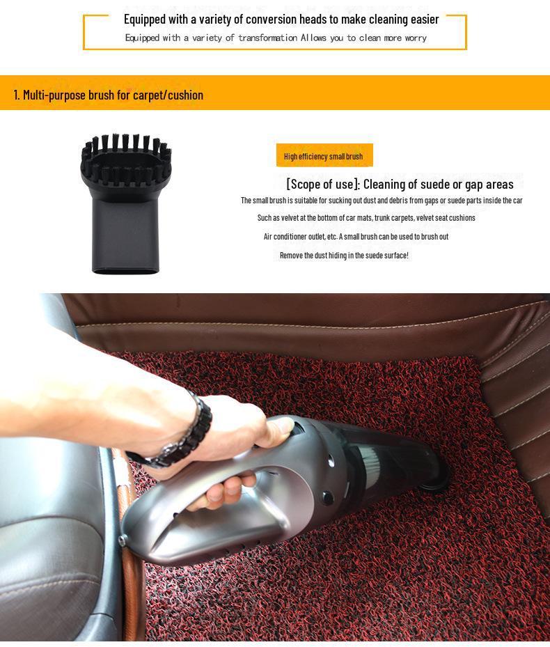 Handheld Car Vacuum Cleaner with High Power and Wireless Charging for Household and Car Use