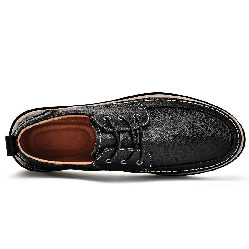 Men's soft leather casual outdoor shoes, waterproof and breathable adult anti-skid shoes, fashionable men's low top sanded leath