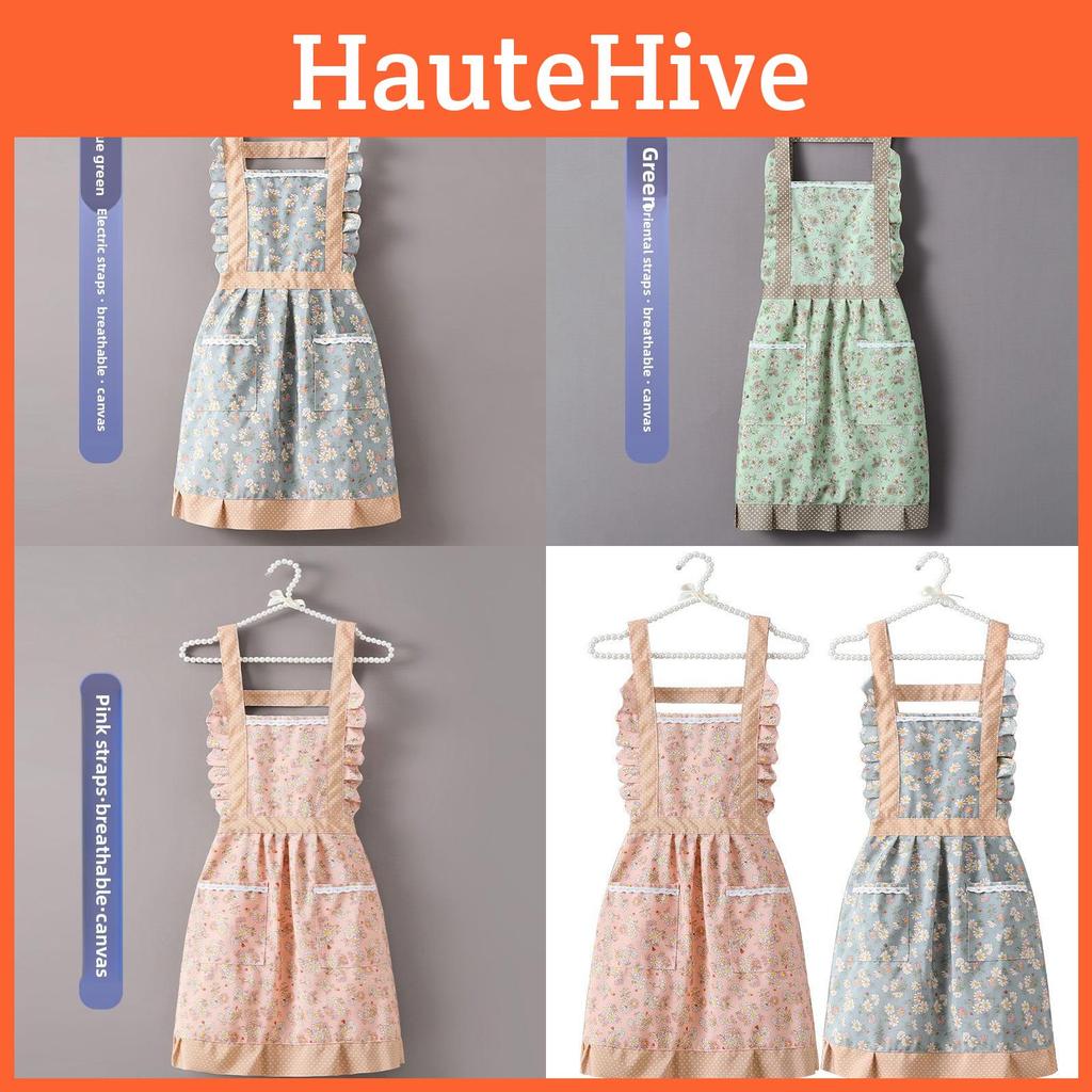 Waterproof Canvas Womens Apron Home Cooking Kitchen Catering Work Bib Apron