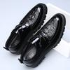 Large size 4 men's shoes new spring business breathable height increase casual leather shoes men's groom wedding shoes