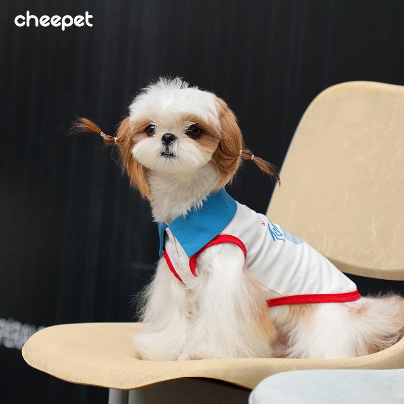 

Dog clothes Summer clothing Thin sports tennis vest Breathable anti-hair loss Teddy Bigbear Schnauzer Outdoor clothing 2XL белый