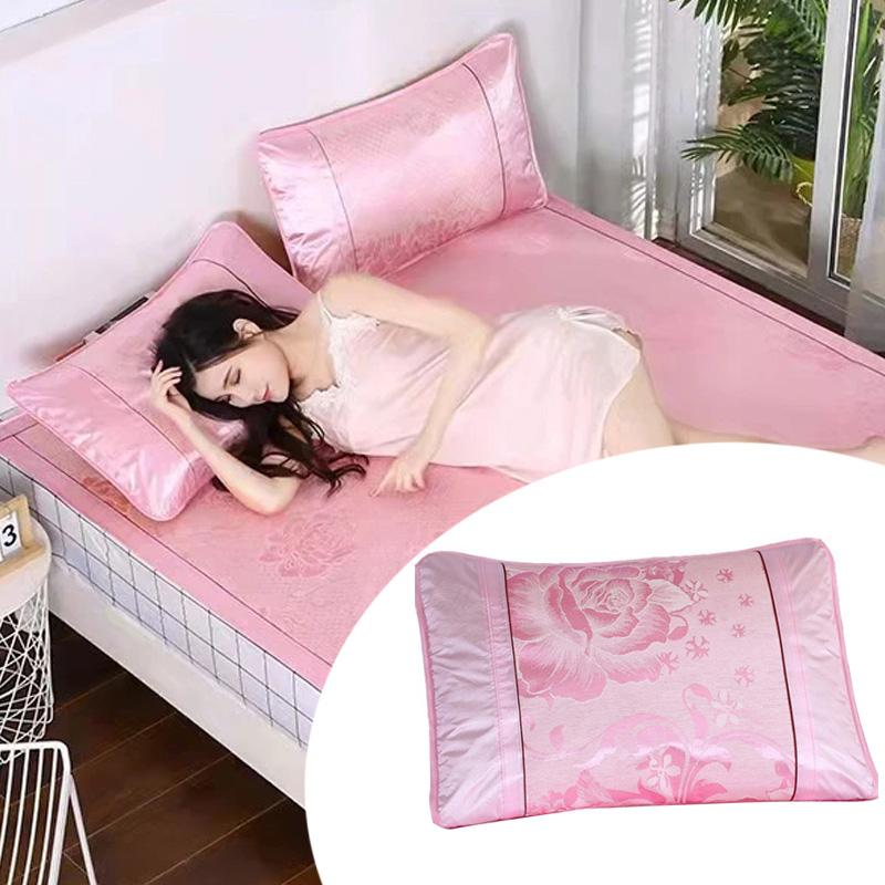 1Pc Ice Silk Breathable Polyester Fibre Summer 48x74CM Washable Pillowcase Cool Bedding Household Pillow Cover Comfortable