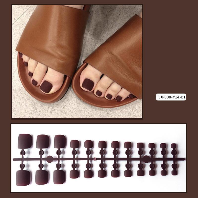 

24 шт./компл. DIY быстрые ногти, однотонные матовые ногти на ногах, накладные ногти, разноцветные полоски, готовый маникюр, маникюр