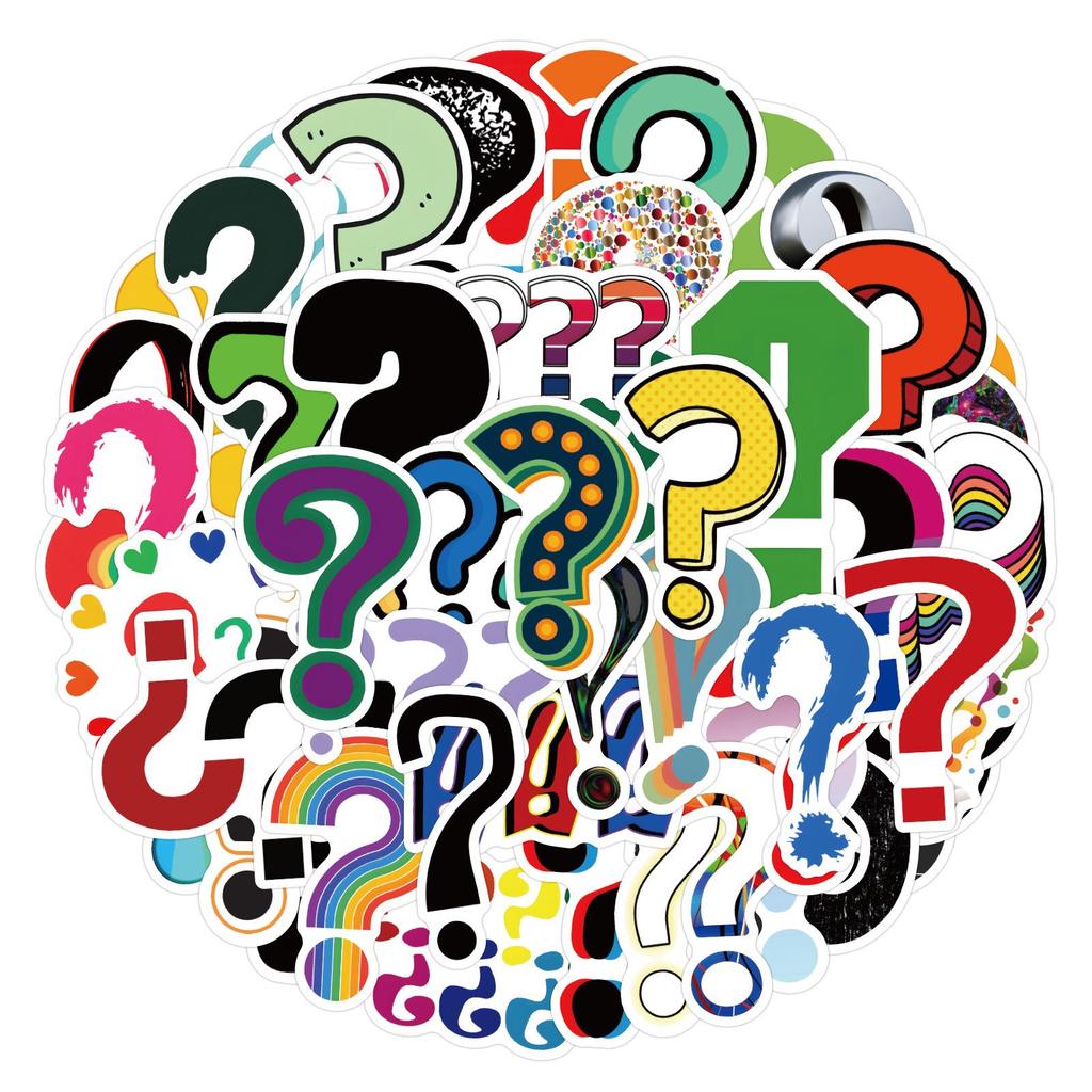 60-120 Question Mark Graffiti Stickers for Cars, Luggage, and Cups