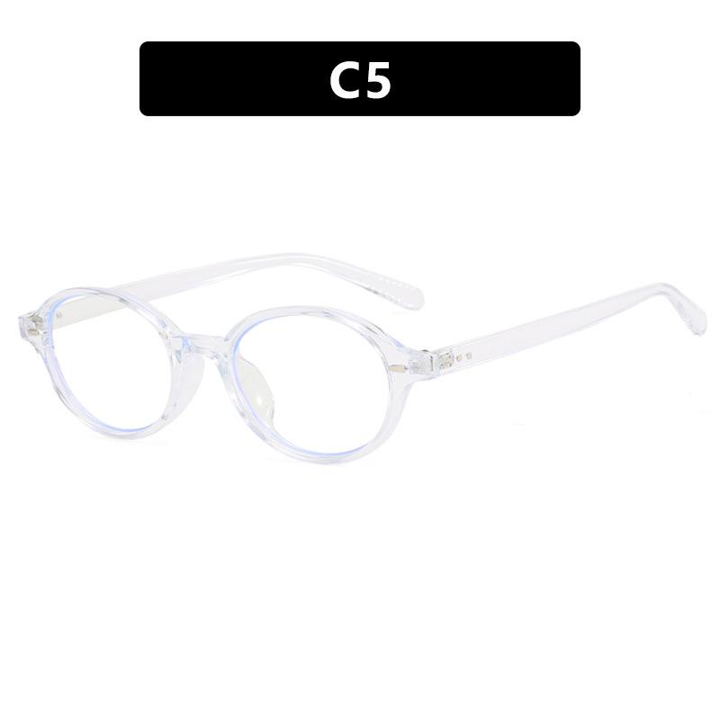 Retro Oval Nerd Glasses Frame with Prescription Option & Anti-Blue Light for Women
