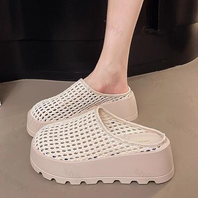 Sommer Damen Hausschuhe Plateau Hausschuhe 2025 Bequeme Outdoor Freizeit Hausschuhe Ausgeschnitten Höhenverstärkende Damenschuhe