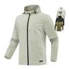 Men's Quick-Dry Waterproof Hooded Sports Jacket for Outdoor Running and Fitness.