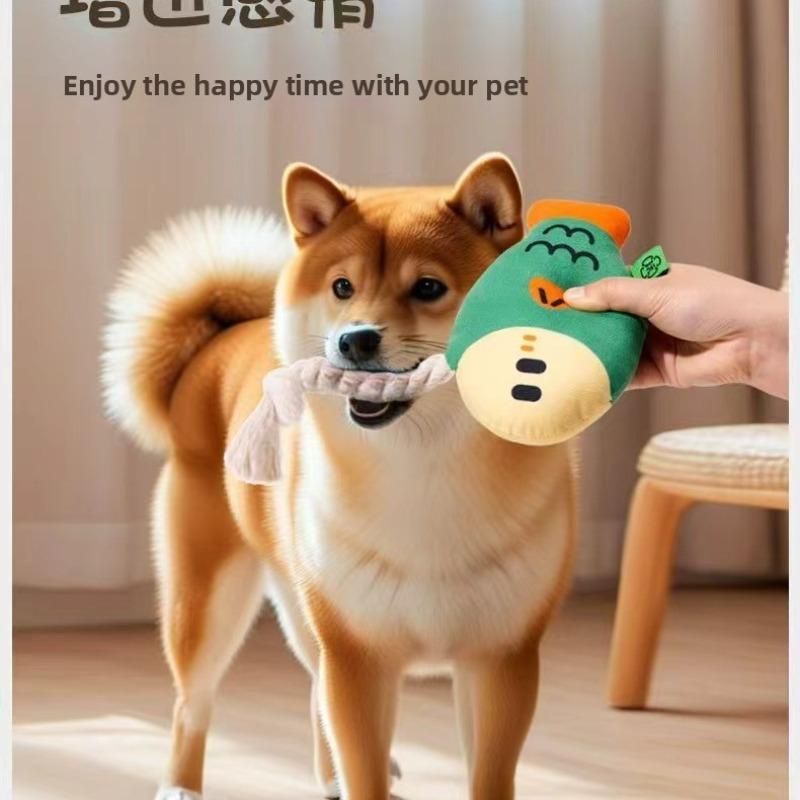New Dog Vocal Plush Toys, Fathead Fish Teeth Grinding To Relieve Boredom, Pet Toys, Pet Supplies, Puppies