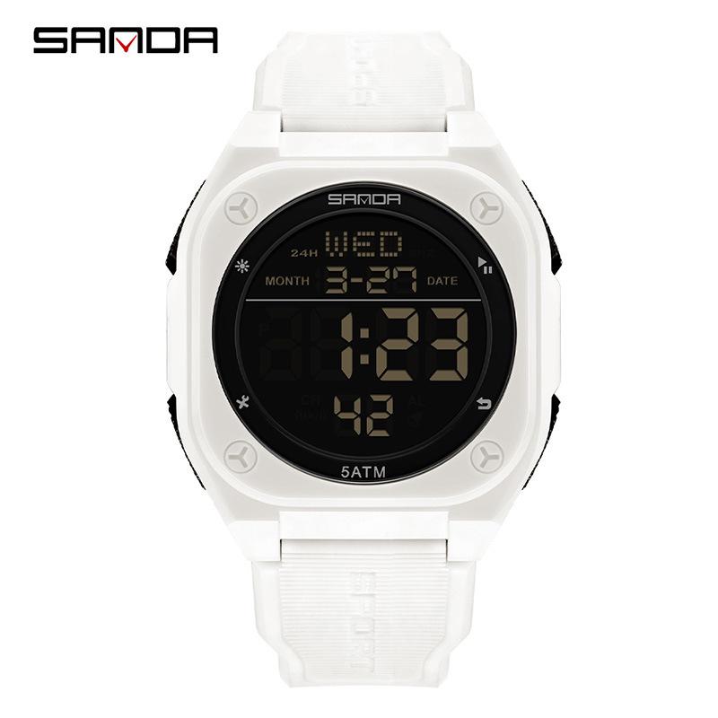 SANDA Multi-function Dual Time Sports Watch: Waterproof, Alarm, Timer, Electronic, Men s Student Model
