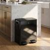40L Dual Compartment Stainless Steel Bin, with Deodoriser Holders - Black