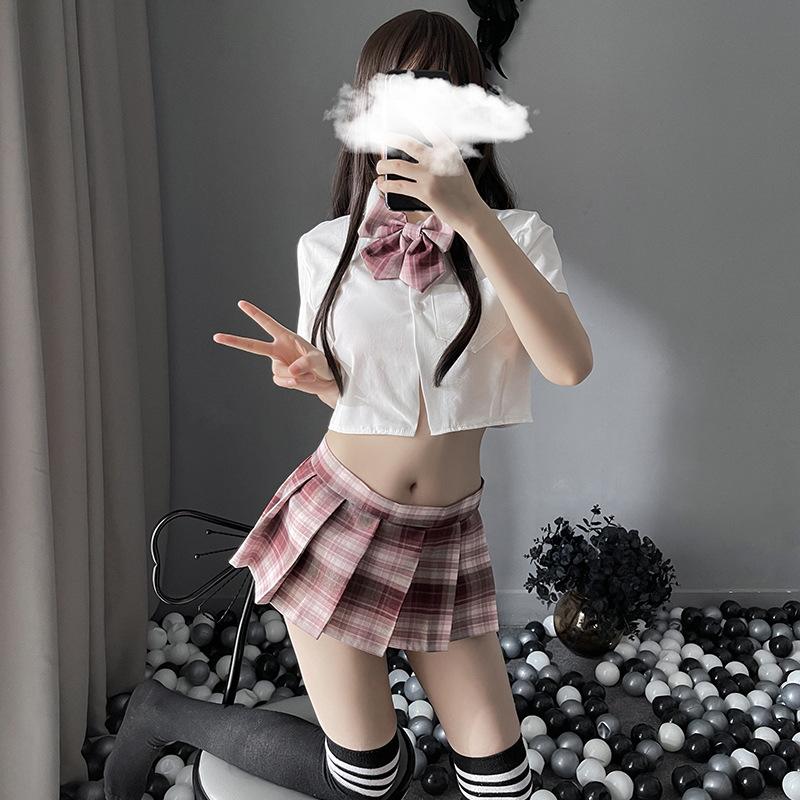 Sexy Sexy Student Dress Jk Uniform Pleated Skirt Seduction Cute Plaid Suit Sailor Role Performance