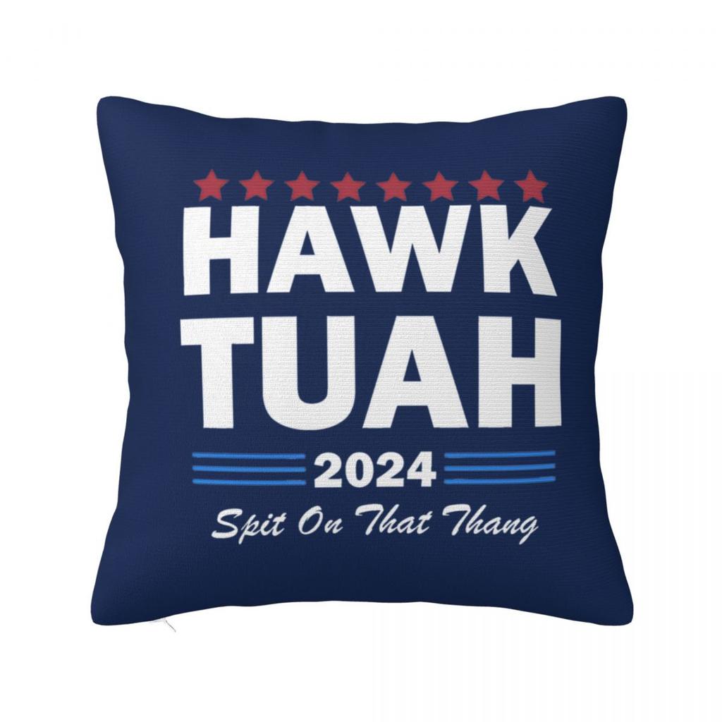 Hawk Tuah Spuug Op Dat Ding 2024 Kussensloop Grappige Meme Kussenhoezen Mode Rits Decor Kussenhoes voor Huis 45x45cm
