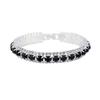 Women Bangle Faux Crystal Polished Contrast Color Alloy Symmetric Shopping Work Party Dating Wrist Bracelet Lady Jewelry